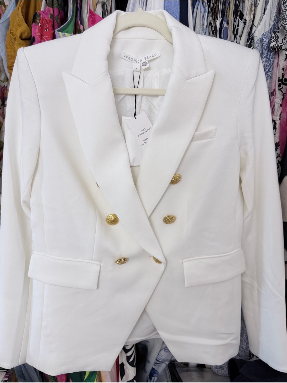 Veronica Beard - Miller Dickey Jacket Off-White & Gold- in size 6 - Picture 11 of 12